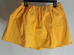 Zara Yellow Gathered Poplin Mini Skirt Size M